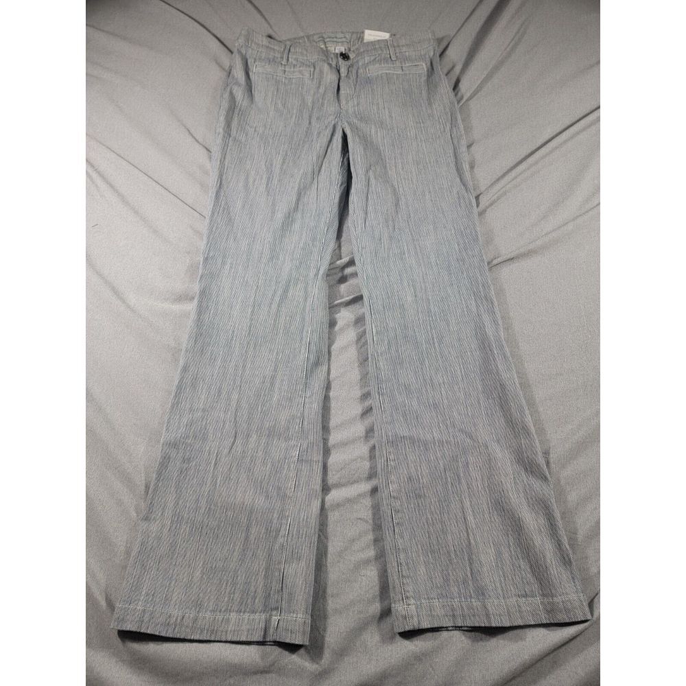 Chico's‎ Denim The Ultimate Fit Sailor Cadette Flare jeans Sz 2 34x32 striped